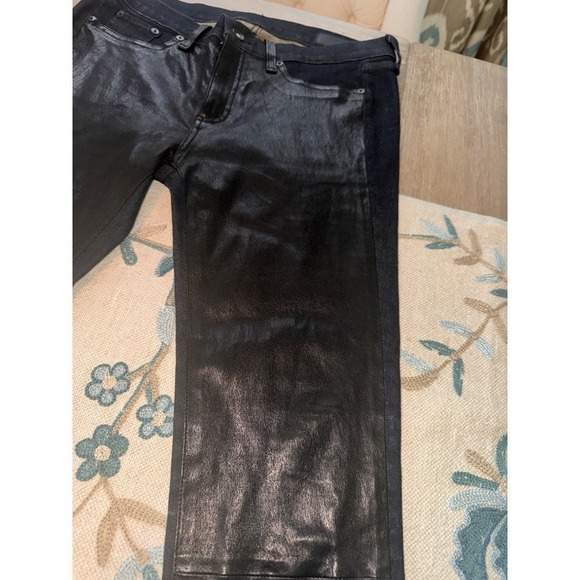 Rag & Bone Leather‎ Coated Skinny Jeans Dark Wash Denim Pants Size 30 - Picture 5 of 13